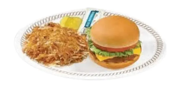 chicken sandwich deluxe with hashbrowns